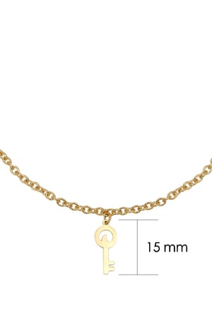 Ketting Special Key Goud kleur Stainless Steel h5 Afbeelding2